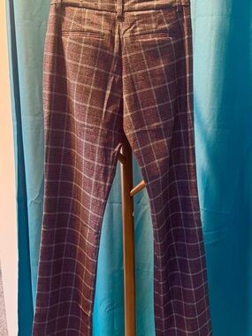 Express Plaid Trousers in Burgundy and Gray Windowpane FINAL SALE!